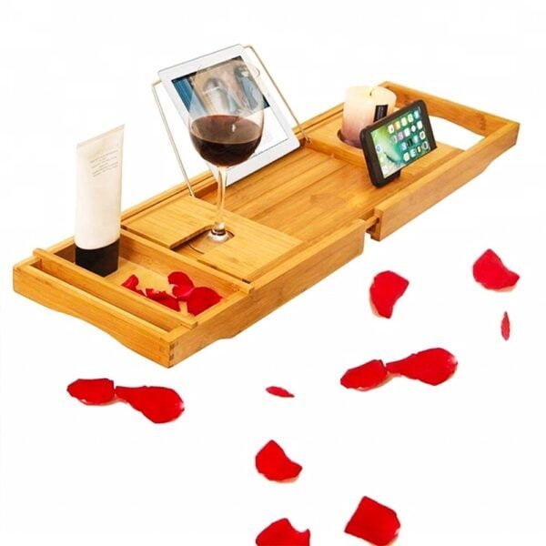 Bath Caddy Tray Wood Color