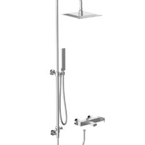 Square Shower With Mixer Chrome Color