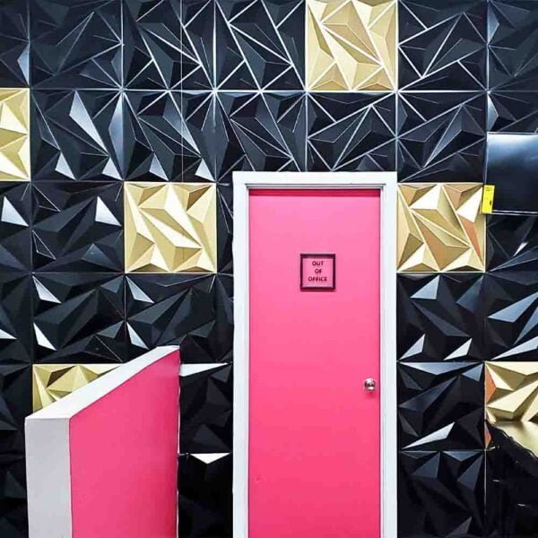 3D PVC Wall Panel Matt Black Color