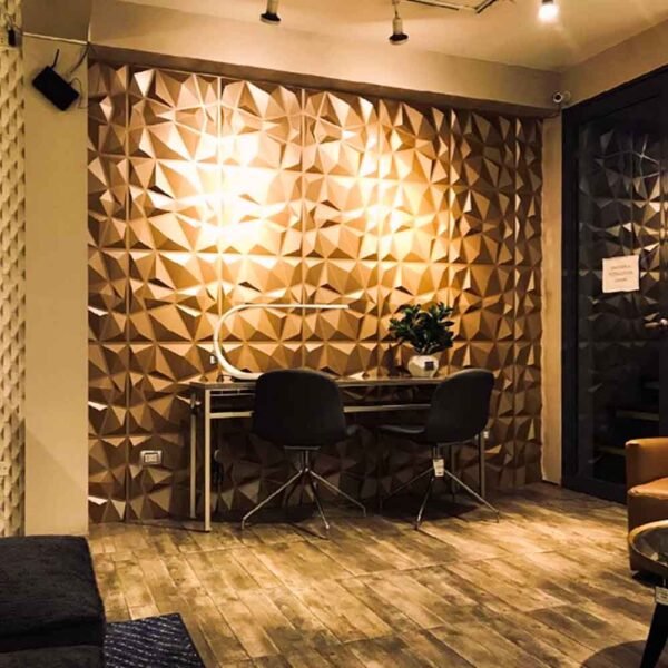 3D PVC Wall Panel Matt Gold Color