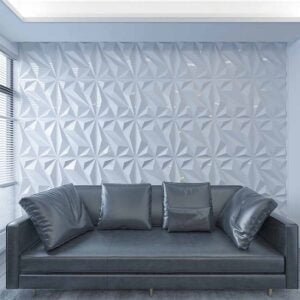 3D PVC Wall Panel Matt Silver Color