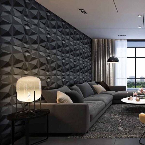 3D PVC Wall Panel Matt Silver Color