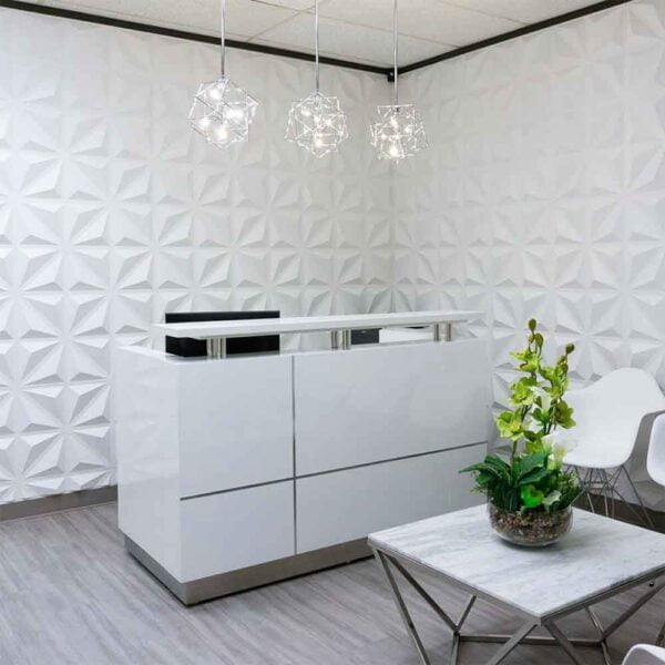 3D PVC Wall Panel Matt White Color