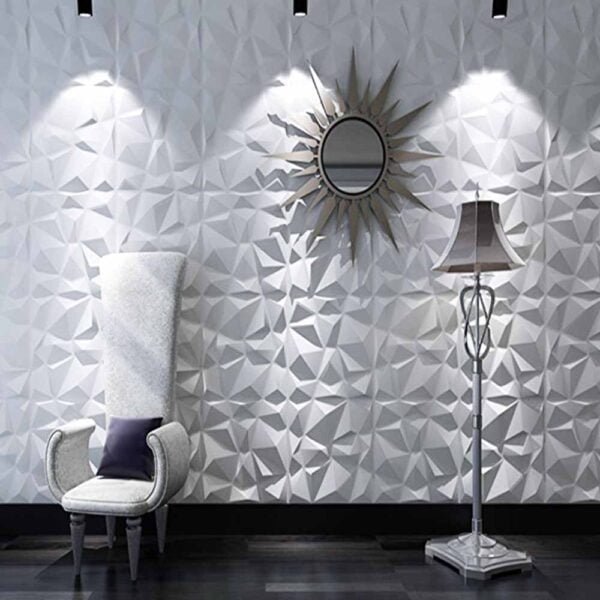 3D PVC Wall Panel Matt White Color