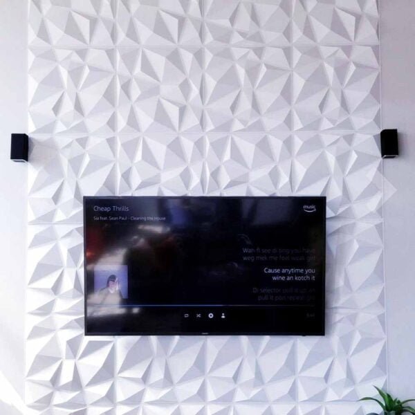 3D PVC Wall Panel Matt White Color