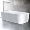 Acrylic Bath Tub with Brass Faucet Drainage White color