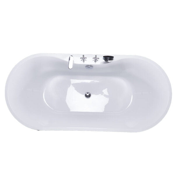 Acrylic Bath Tub with Brass Faucet & Drainage - (80x170x58MM) C-3257-17