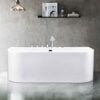 Acrylic Bath Tub with Brass Faucet Drainage White color