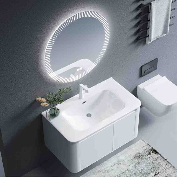 Aluminum Vanity Bathroom Cabinet White Color