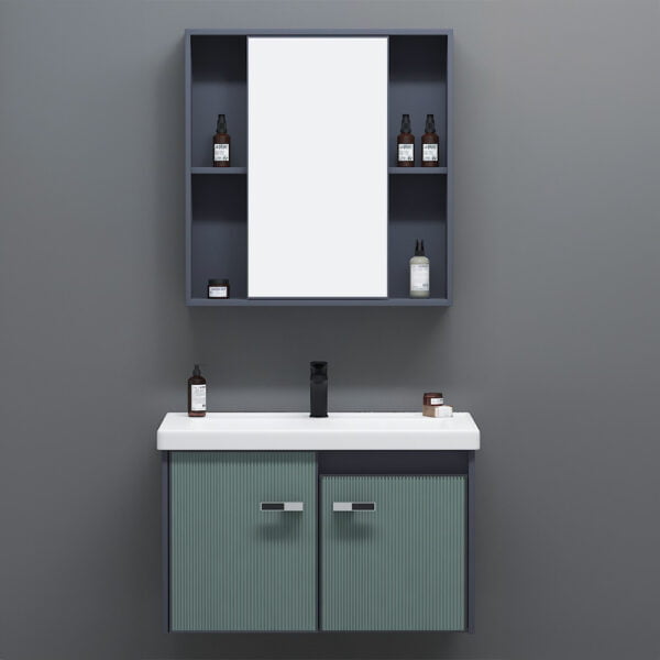 Aluminum Vanity Bathroom Cabinet-600x470x430MM Mirror-550x107x608MM - F-3183-60 (1set-2cartoon)