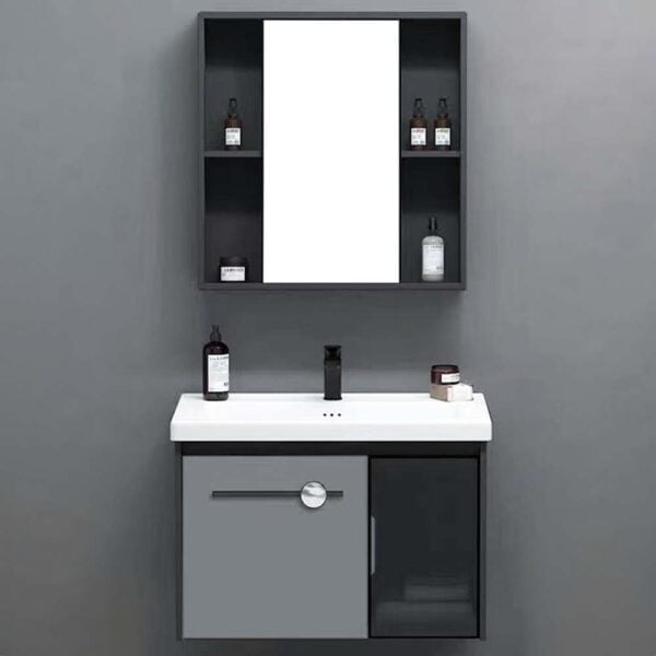 Aluminum Vanity Bathroom Cabinet Black&Grey Color