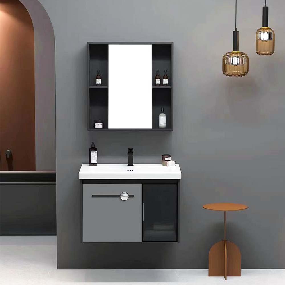 Aluminum Vanity Bathroom Cabinet Black&Grey Color