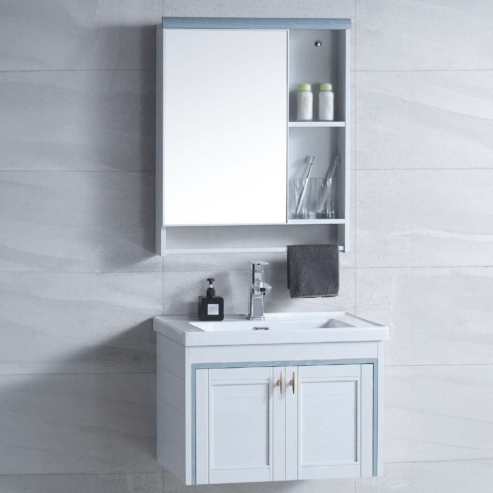 Aluminum Vanity Bathroom Cabinet White Color