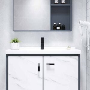 Aluminum Vanity Bathroom Cabinet White Color