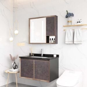 Aluminum Vanity Bathroom Cabinet Coffee Color