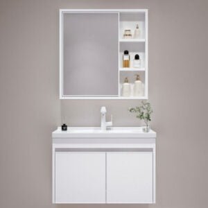 Aluminum Vanity Bathroom Cabinet White Color