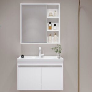 Aluminum Vanity Bathroom Cabinet White Color