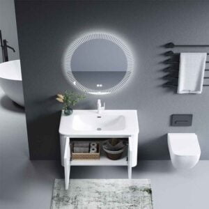 Aluminum Vanity Bathroom Cabinet White Color