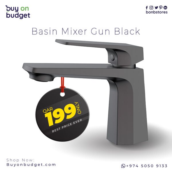 Gun black color basin mixer