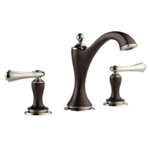 Widespread Lavatory Faucet Less-Handles Polished Nickel Cocoa Color