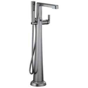 Single-Handle Floor Mount Tub Filler Silver Color