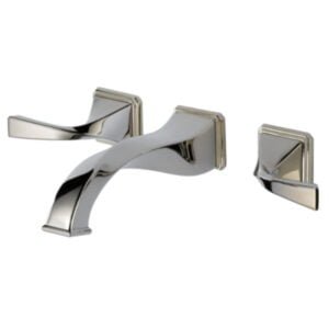 Two Handle Wall Mount Lavatory Faucet Polished Nickel Color