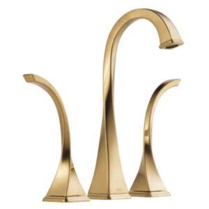 Two Handle Wide spread Vessel Lavatory Faucet Gold Color