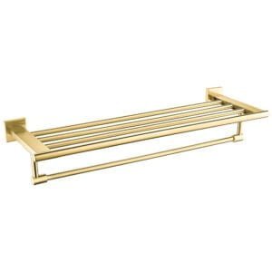 Double Towel Bar Brushed Gold Color