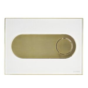 Dual Flush Button Circle-Glass White Gold Color