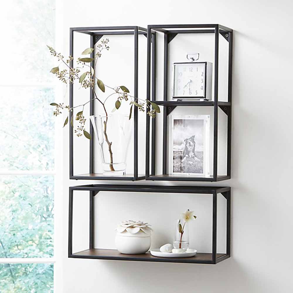 Wall Shelf Set of 3 White Color