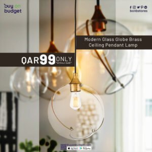 Modern Glass Globe Brass Ceiling Pendant Lamp - 10306P/L (D300) E27x1