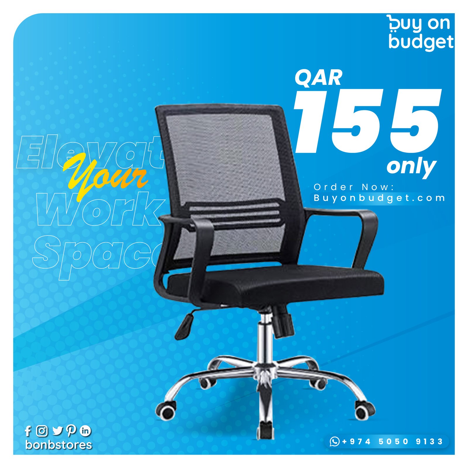 Office Chair – 845 (Black)