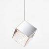 Glass Cube Pendant Lamp Silver + Clear