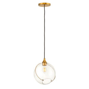 Glass Globe Pendant Lamp Gold Color