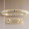 Luxury 2 Ring Pendent Lamp Gold Color