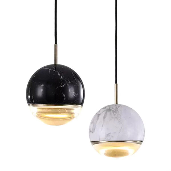 Marble Glass Pendant Lamp Black Color