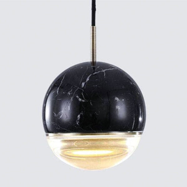 Marble Glass Pendant Lamp Black Color