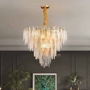 Glass shade Chandelier Gold COLOR