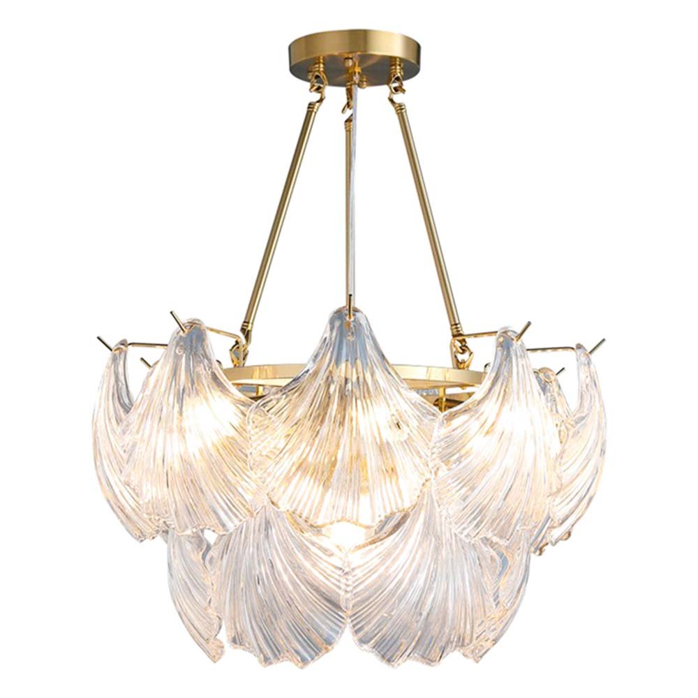 Leaf Shade Glass Pendant Lamp Warm White Color