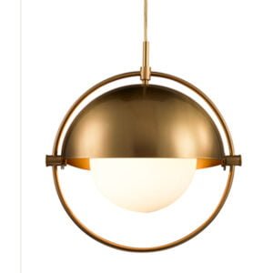 Round Bowl Glass Pendant Lamp Gold Color