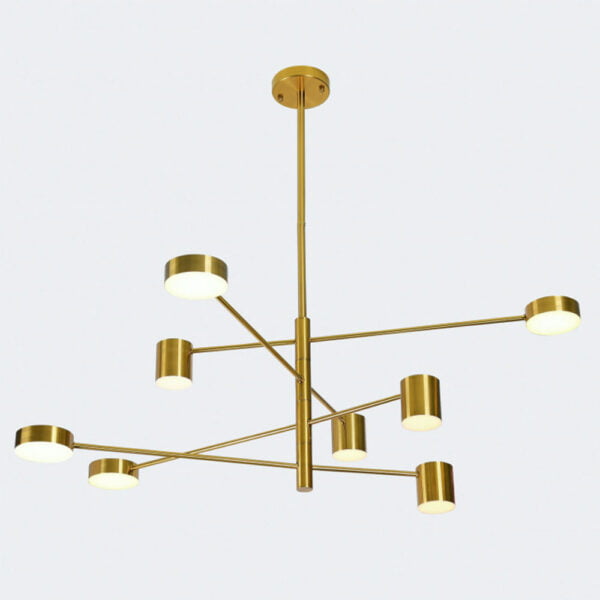 Modern Led Brass Sputnik Chandelier 8-Lights Gold Ceiling Pendant Lamp - 8102P/8 (L1080xH800MM) 28W 3000K