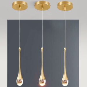 Water Drop Glass Pendant Lamp Gold Color
