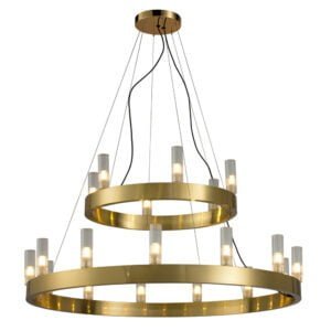 Luxury 2 Ring Pendent Lamp Gold Color