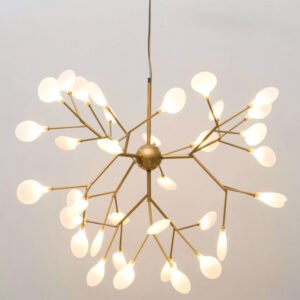 Nordic Creative Firefly Chandelier Pendant Lamp - 66012/5 Gold+White