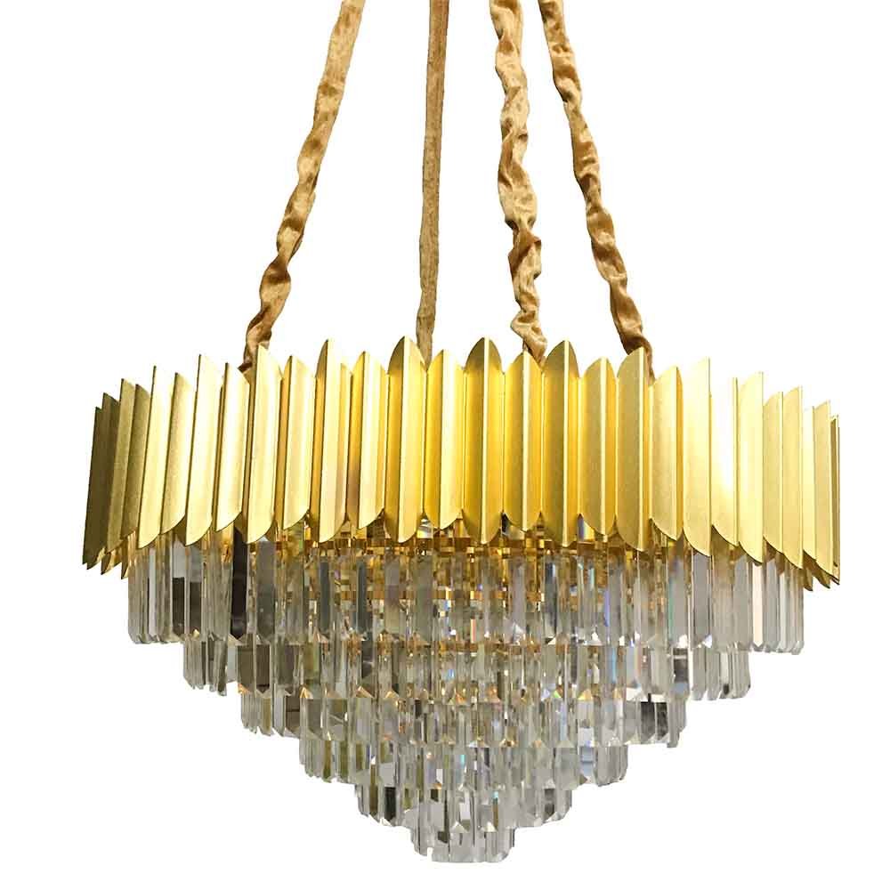 Aluminum Crystal Chandelier Gold Color