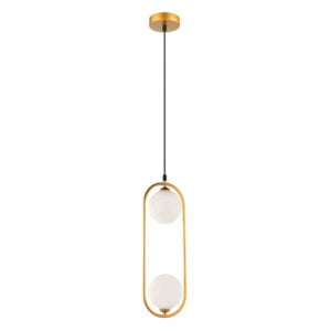 Modern Golden Hanging Double Glass Ball Pendant Lights - D101/2 (3tone color)