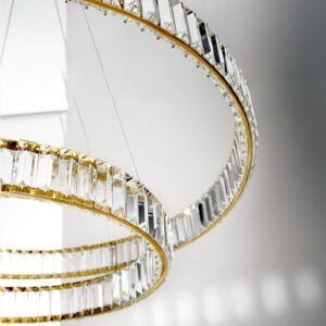 Luxury 2Ring Chandelier Warm White Color