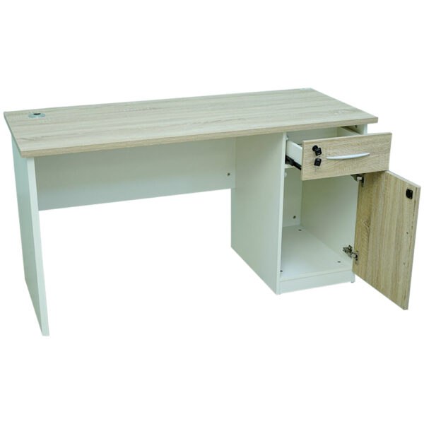 Wooden White Office Desk 1400x600x750MM - (M1522)