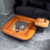 Platinum Center Square Table + Side Table Wood Color