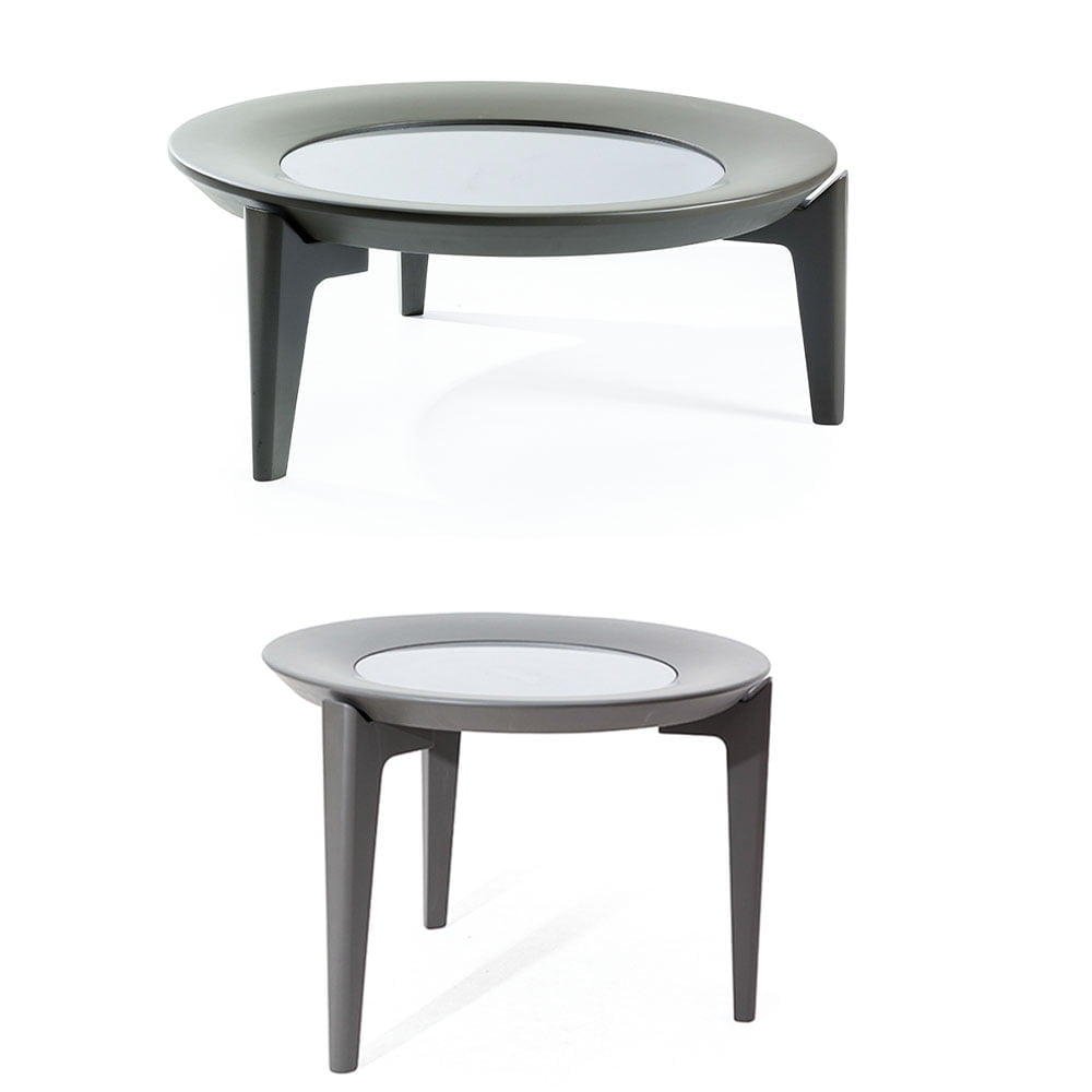 Vovo Round Center Small Table + Side Table Black Color